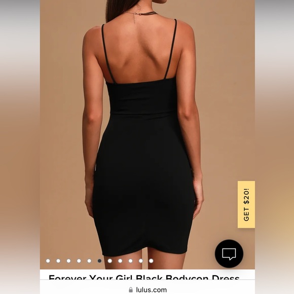 Lulus Black Bodycon Dress, black, size 1X - Picture 3 of 8